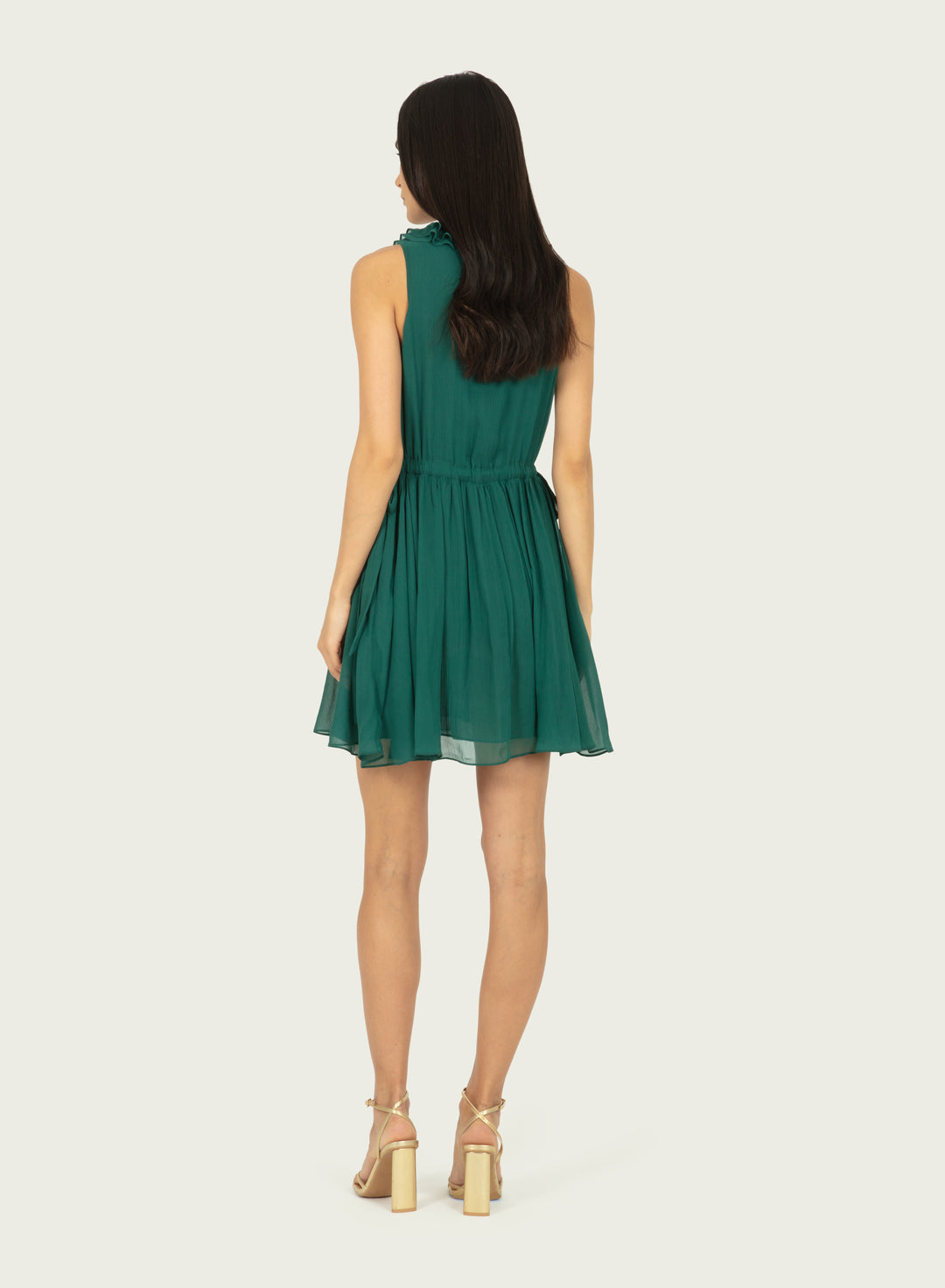 Madison Dress - Persian Green - 100% Silk Crinkle Chiffon