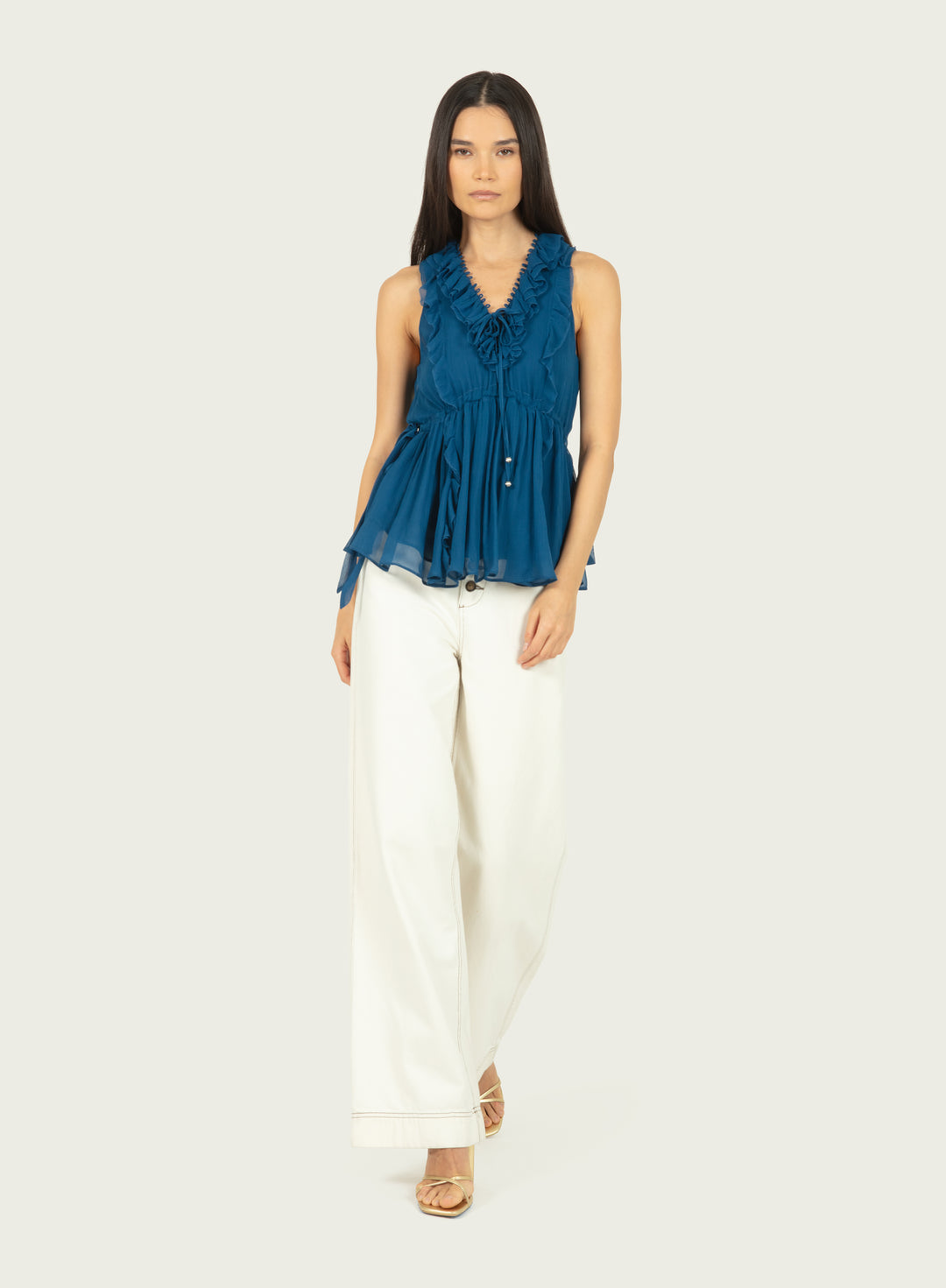 Madison Top - 100% Silk Crinkle Chiffon