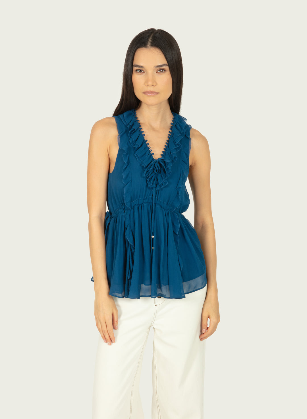 Madison Top - 100% Silk Crinkle Chiffon