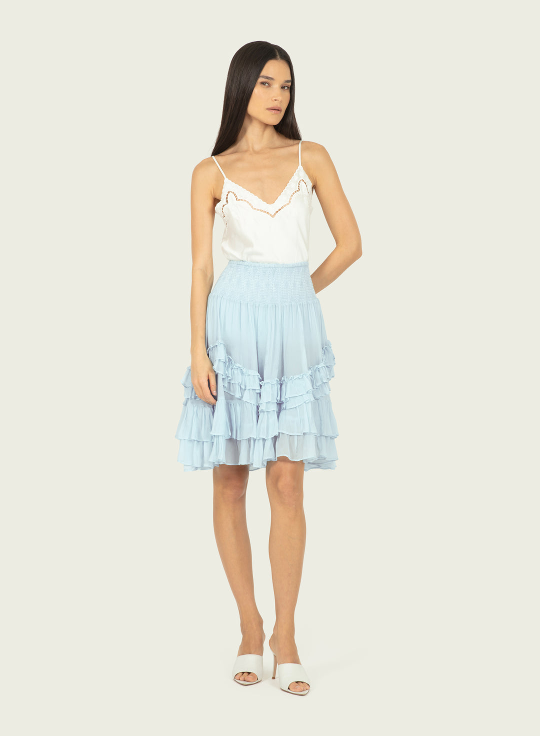 Nilou Skirt - 100% Silk Crinkle Chiffon