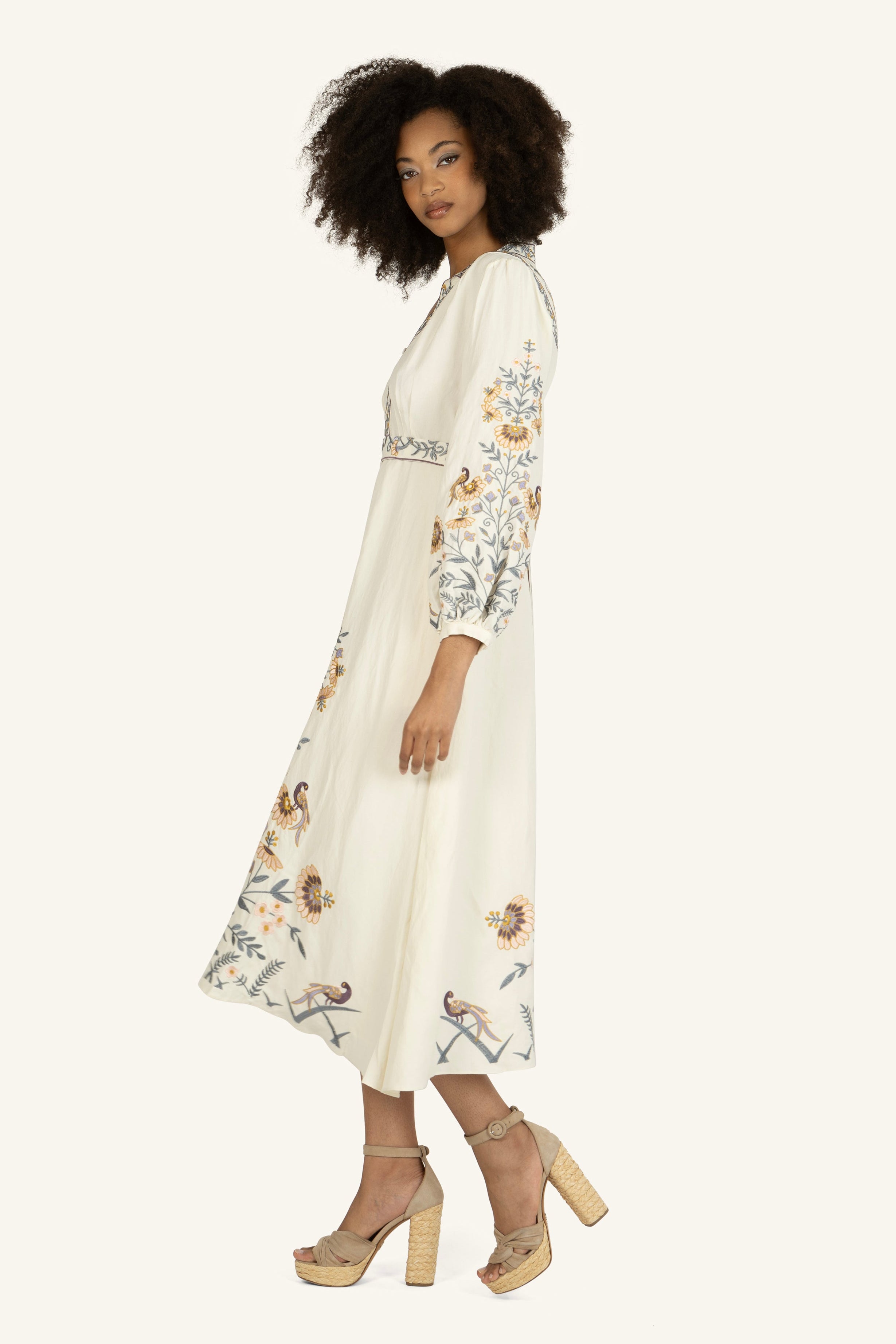 Adley Dress - Silk Linen with Embroidery – SECRET MISSION BOUTIQUE