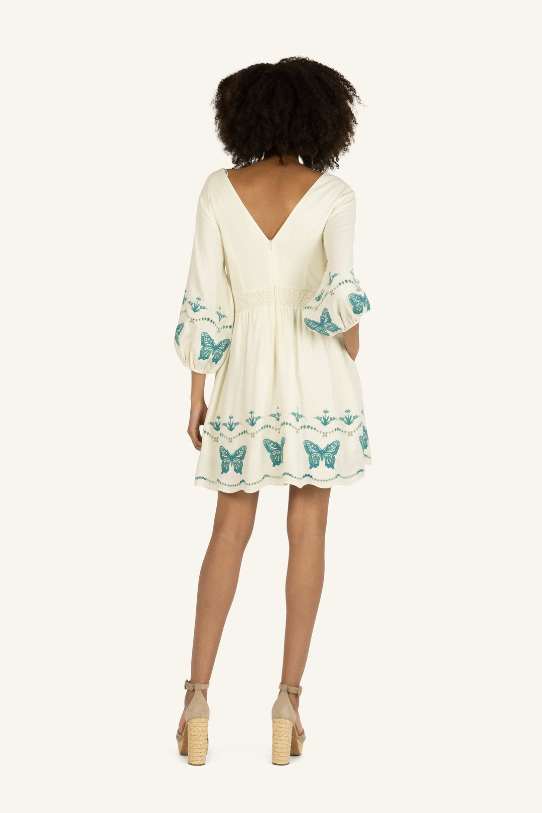 Gia Dress - Linen Blend with Embroidery