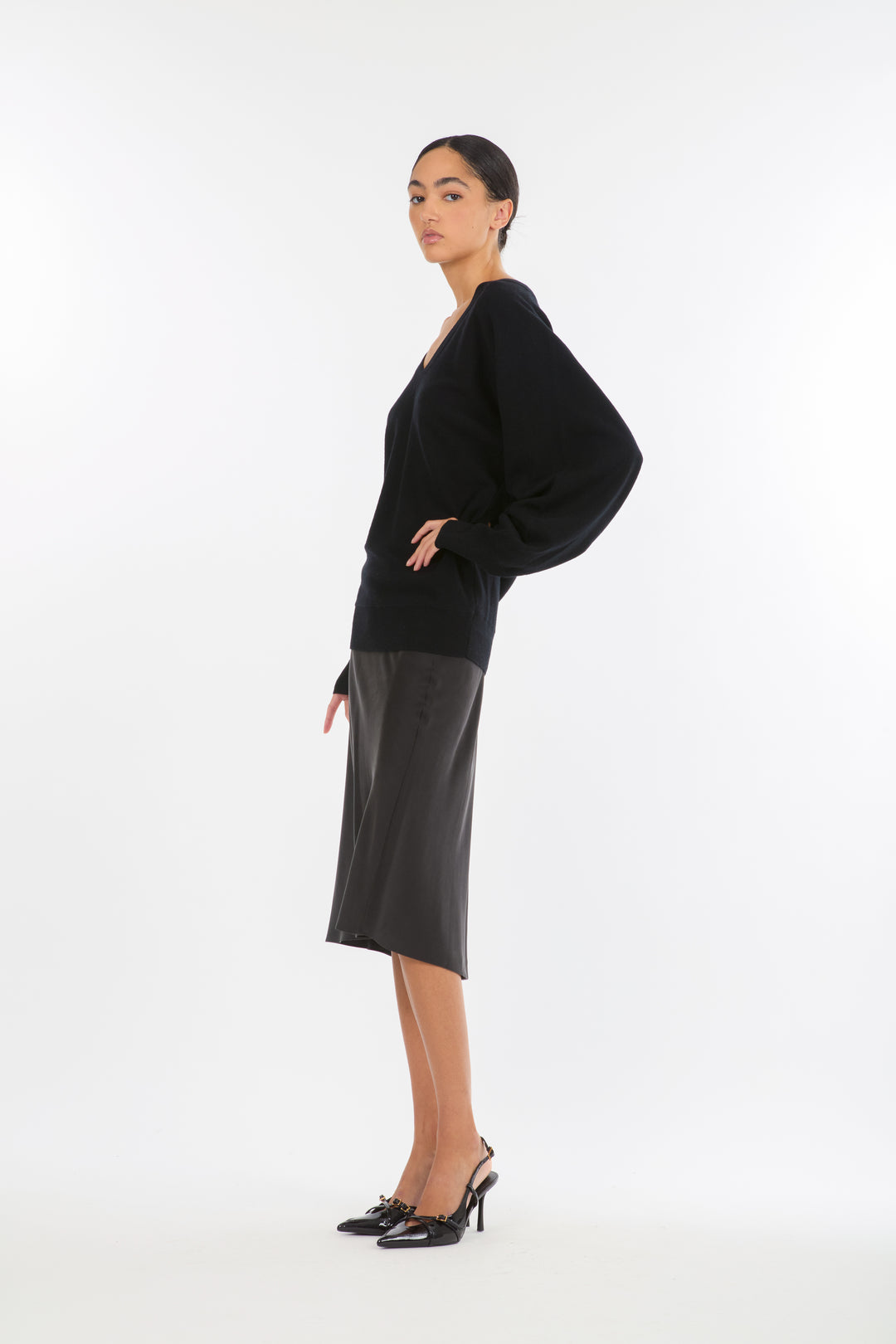 Lainey Midi Skirt - 100% Organic Sand-Washed Silk