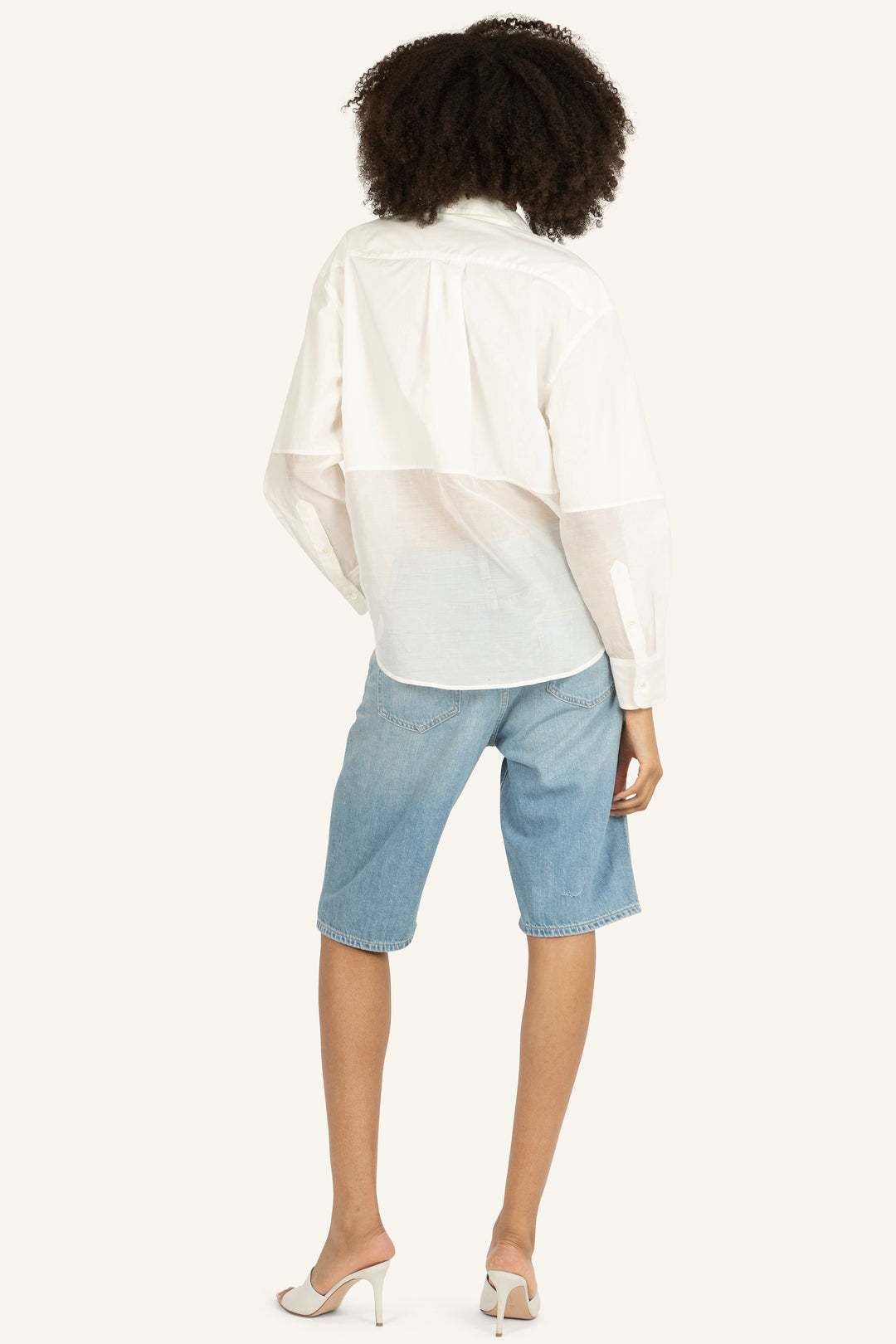 Ivona Blouse - Cotton Poplin with Organza