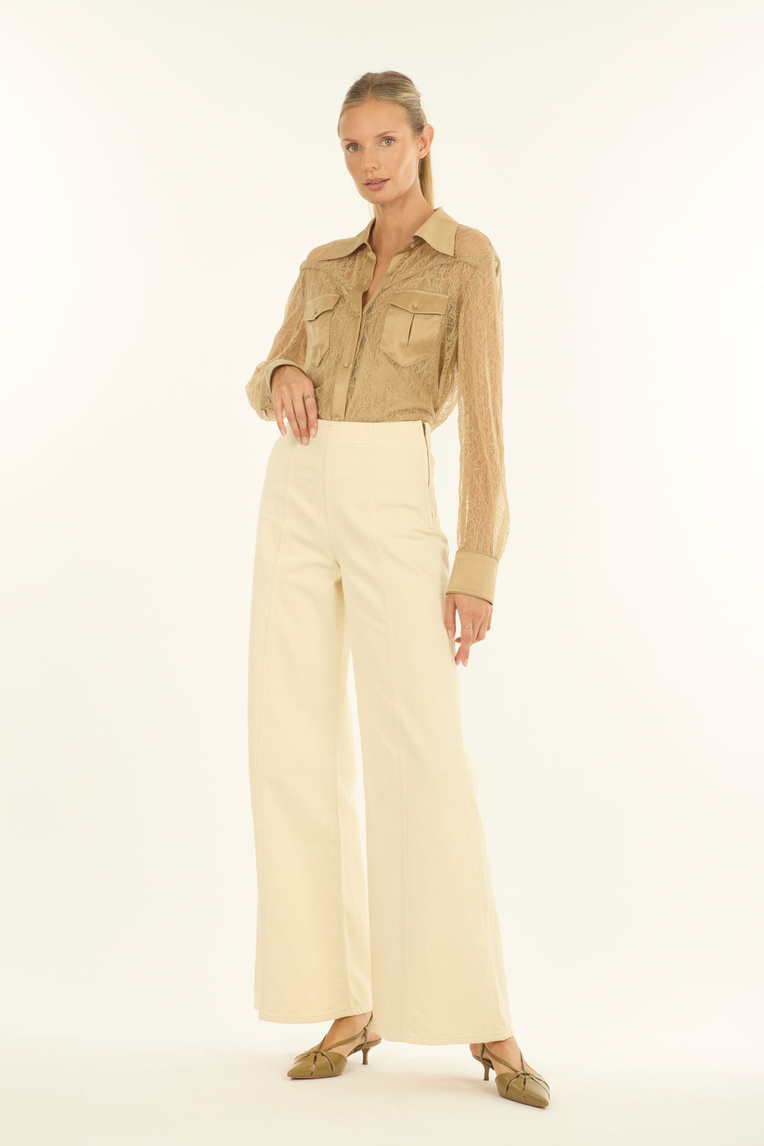 Aubree Top - 100% Silk with Lace