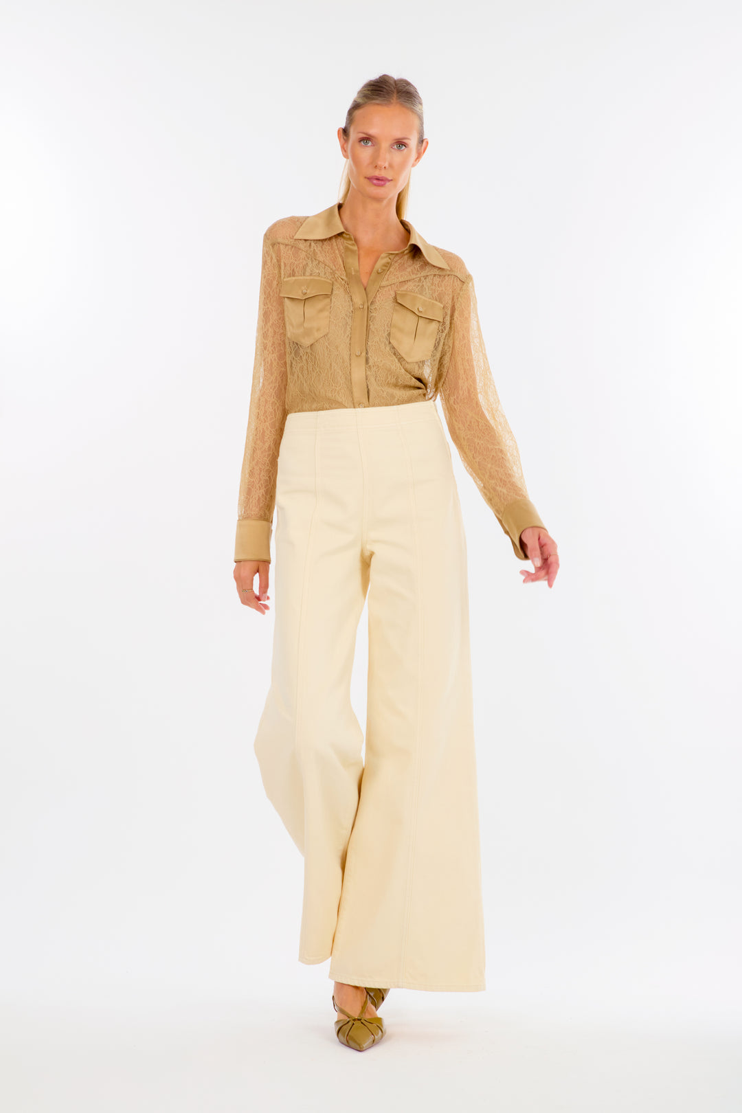 Aubree Top - 100% Silk with Lace