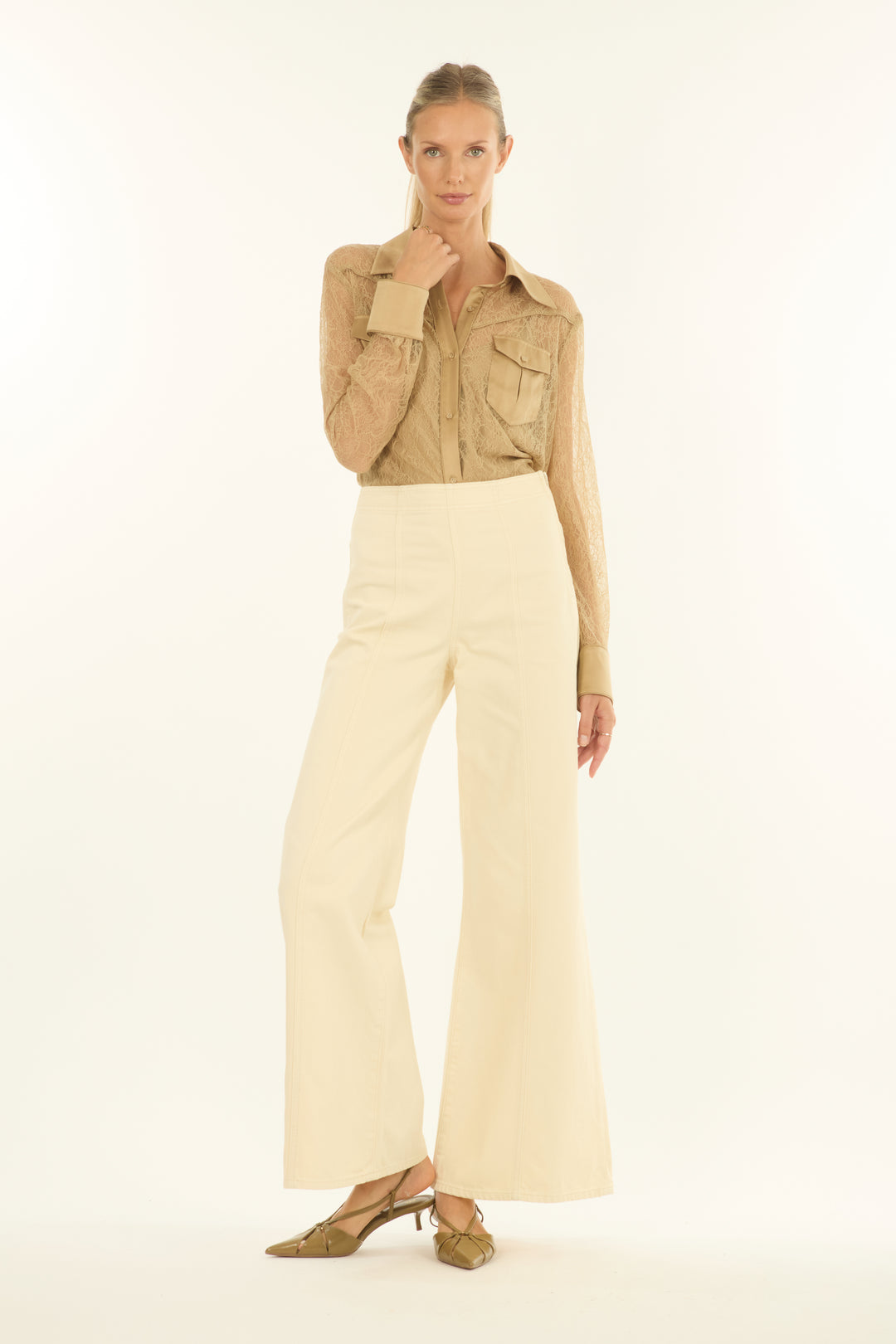 Aubree Top - 100% Silk with Lace