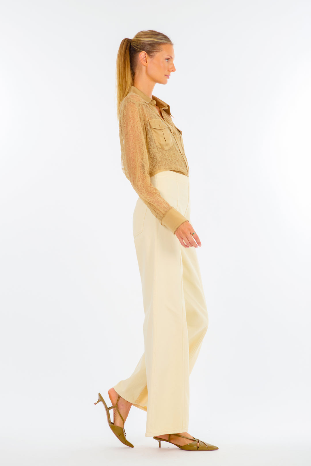 Aubree Top - 100% Silk with Lace