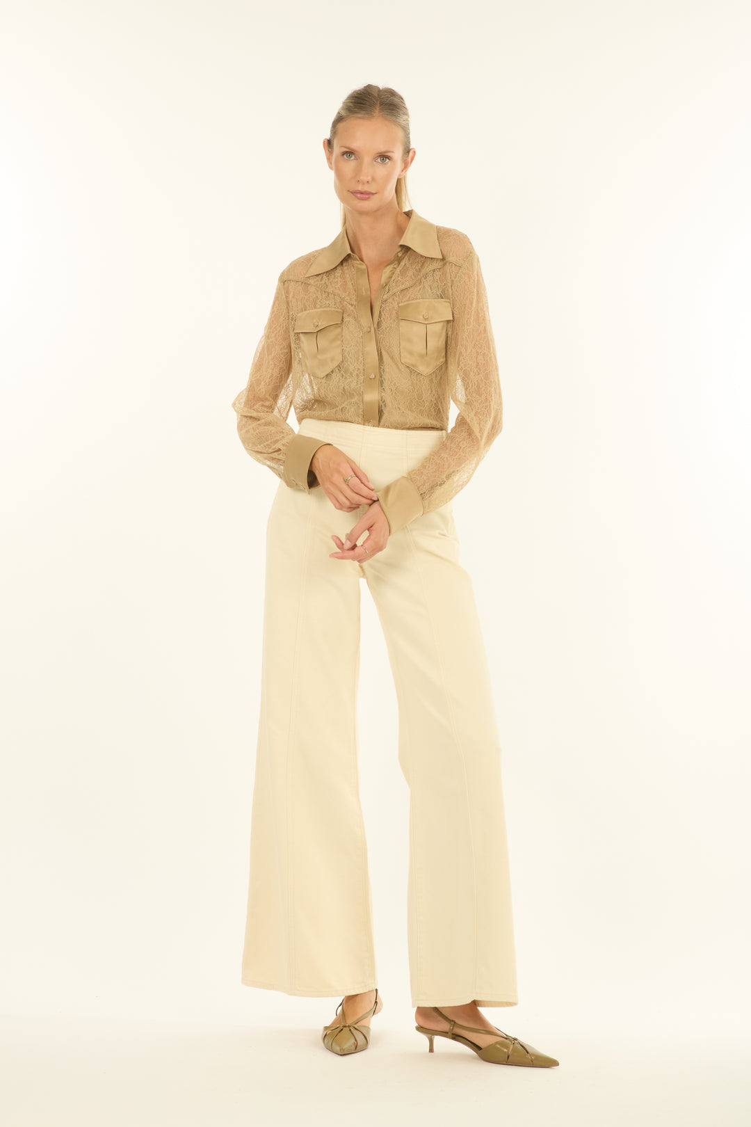 Aubree Top - 100% Silk with Lace