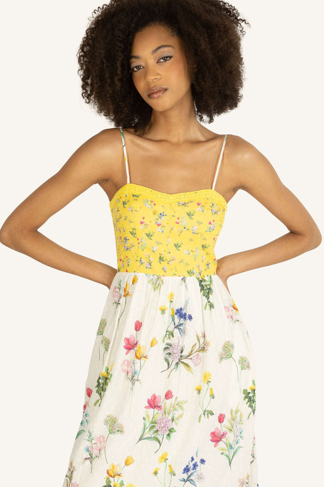 Finley Dress - Cotton Jacquard with Lace Trims