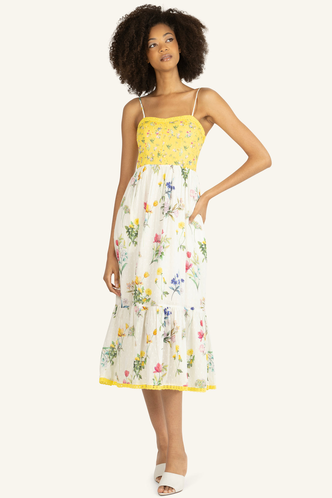 Finley Dress - Cotton Jacquard with Lace Trims