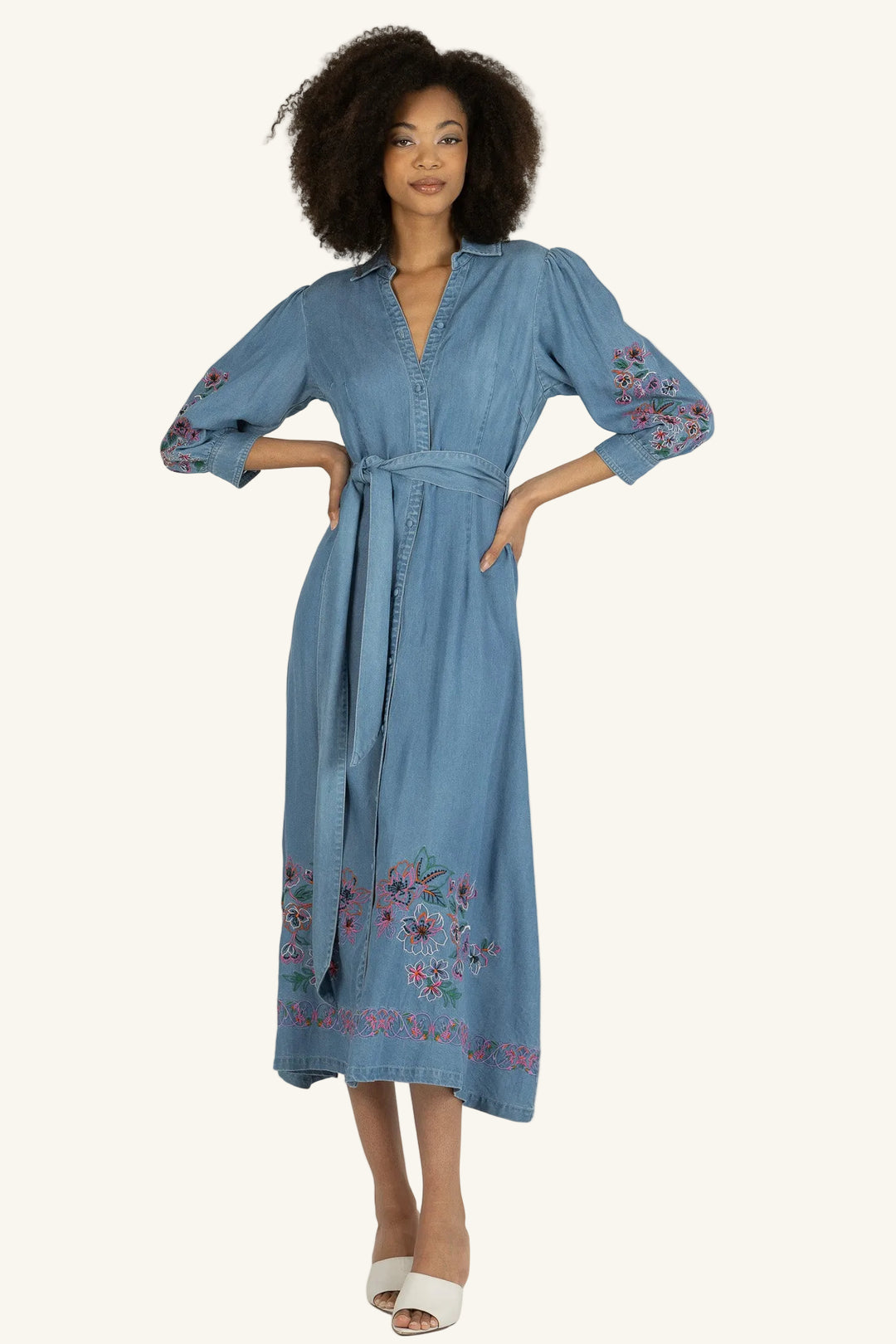 Super Natural by Secret Mission Women's Lynn Dress with Flower Embroidery