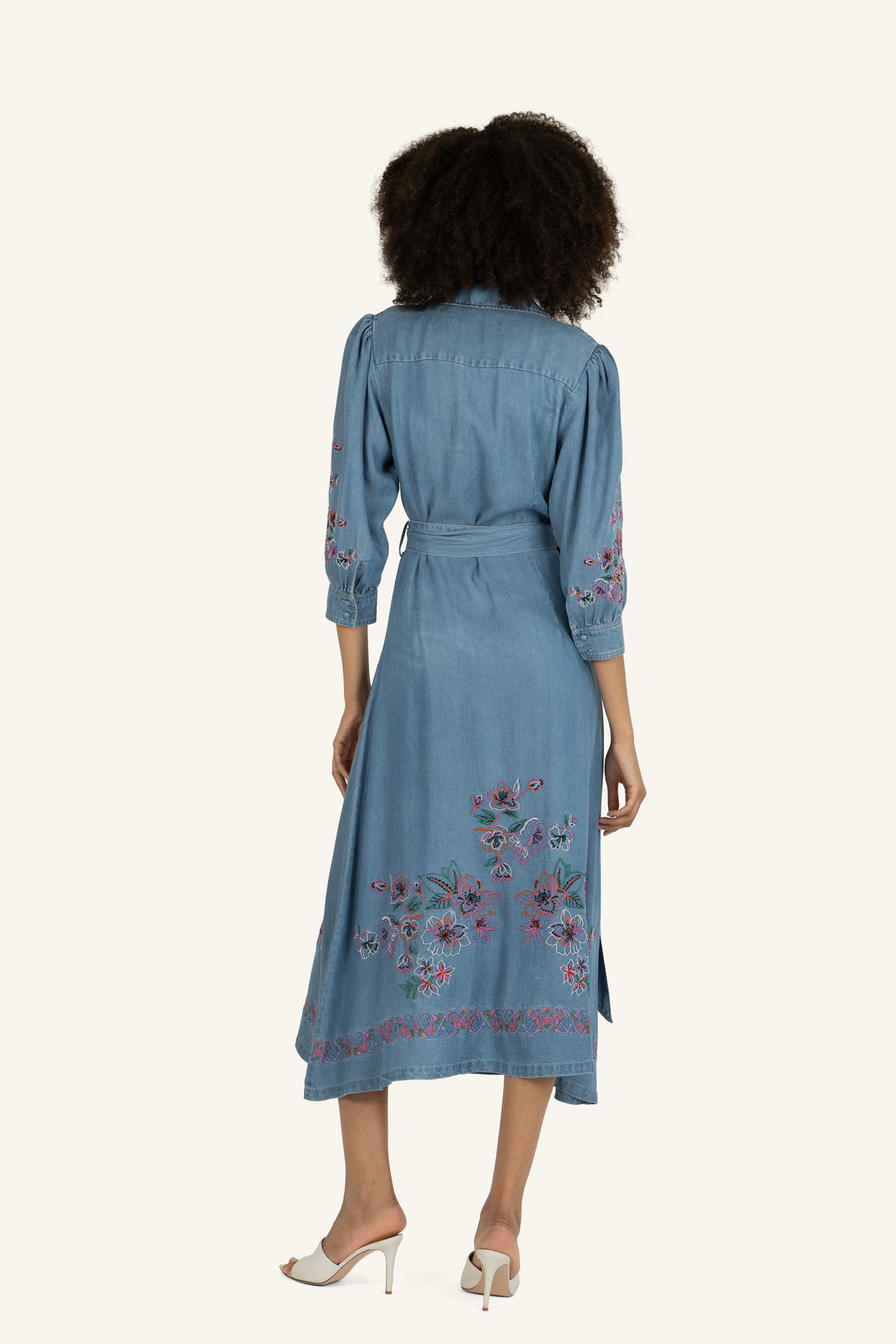 Lynn Dress - Tencel with Flower Embroidery