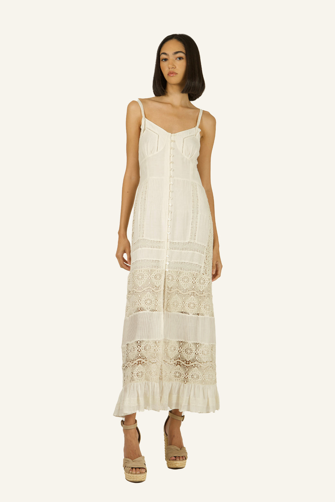 Marina Dress - Cotton Silk with Lace
