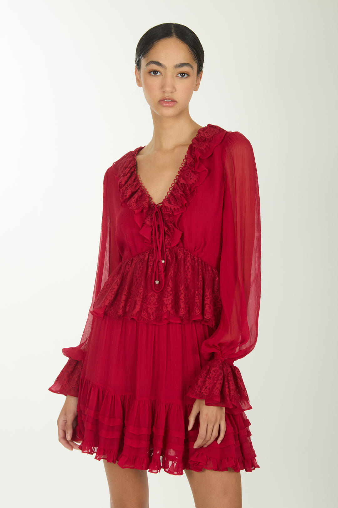 Nilou Skirt - 100% Organic Silk Chiffon with Lace