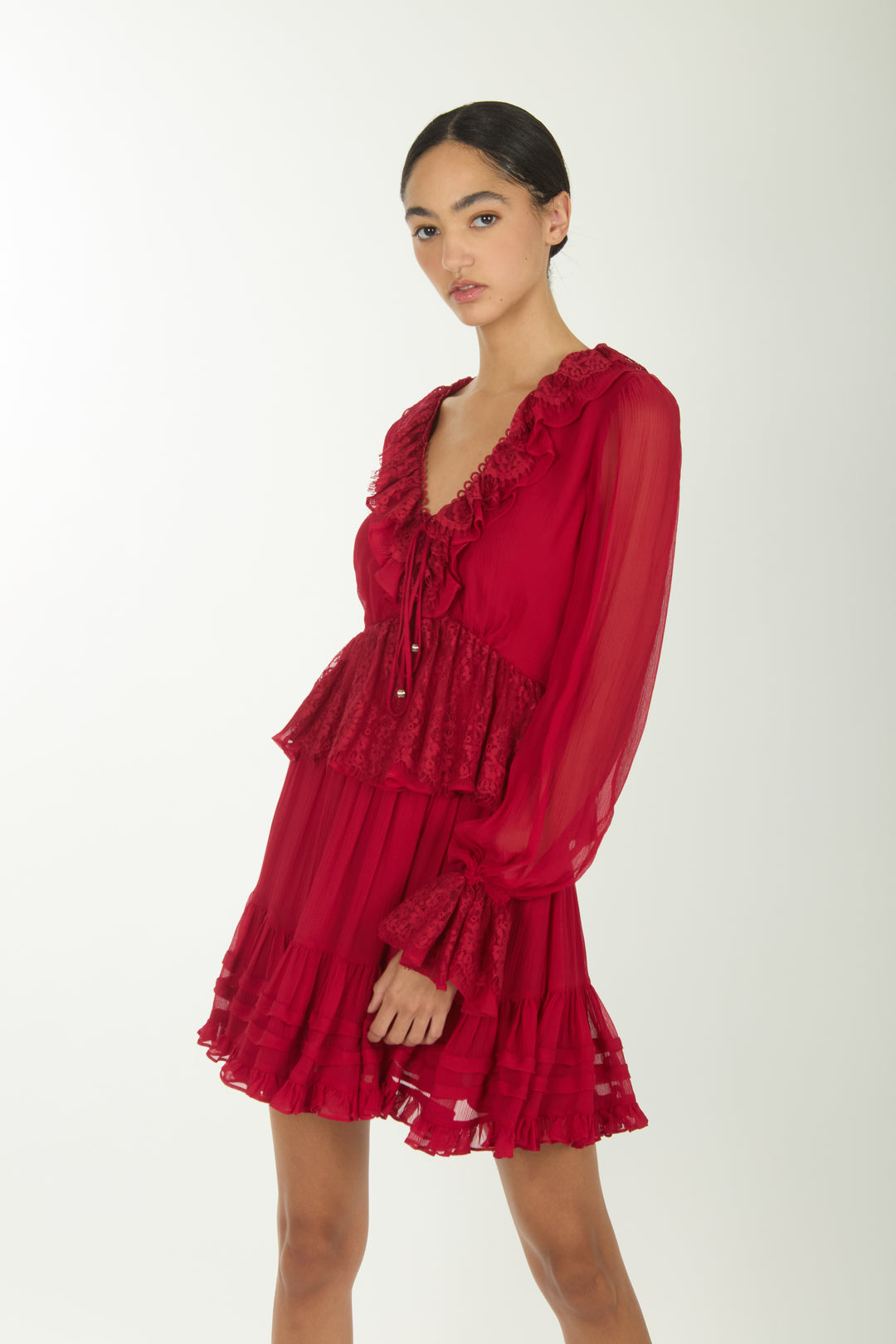 Nilou Skirt - 100% Organic Silk Chiffon with Lace