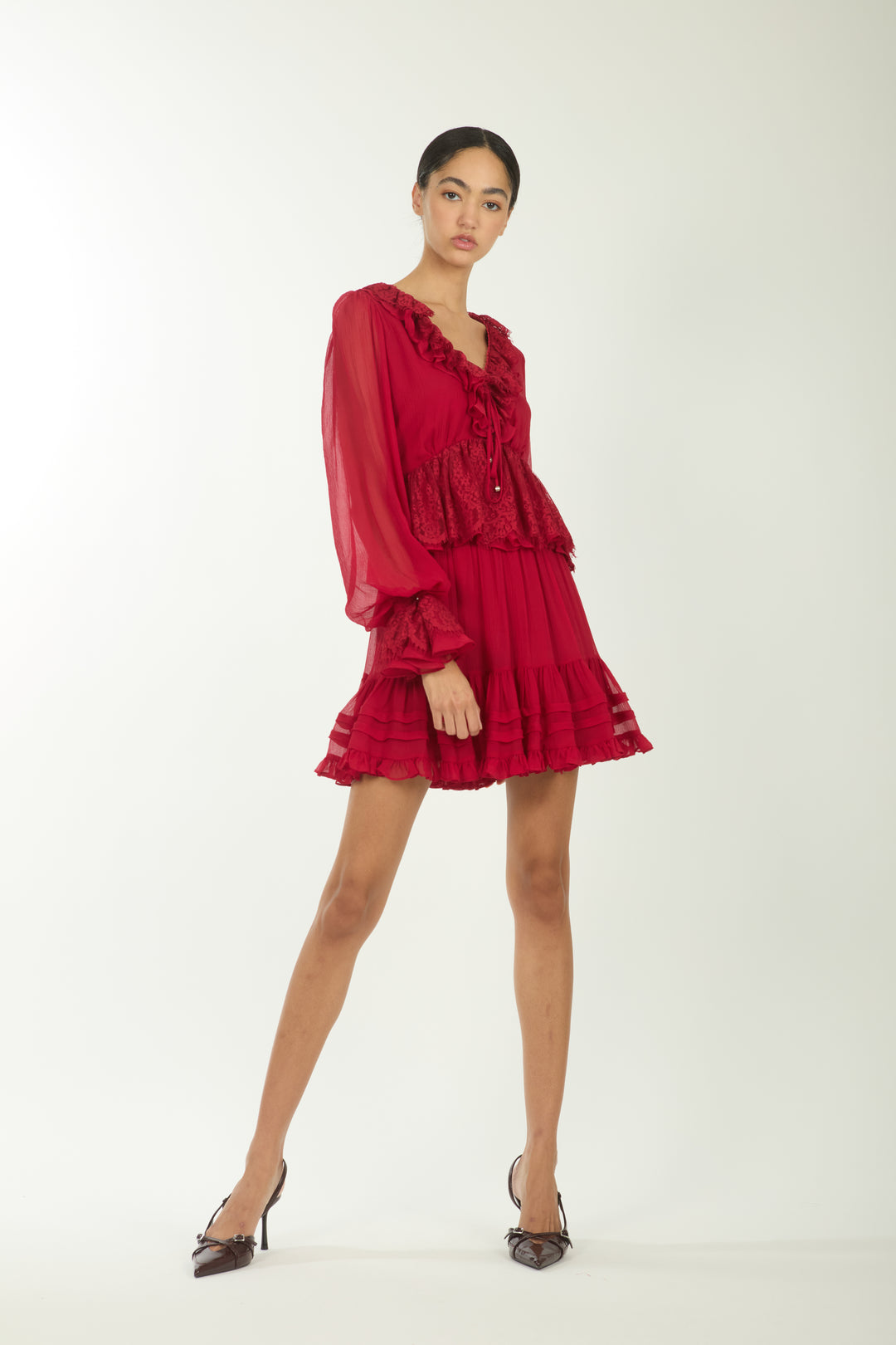 Nilou Skirt - 100% Organic Silk Chiffon with Lace