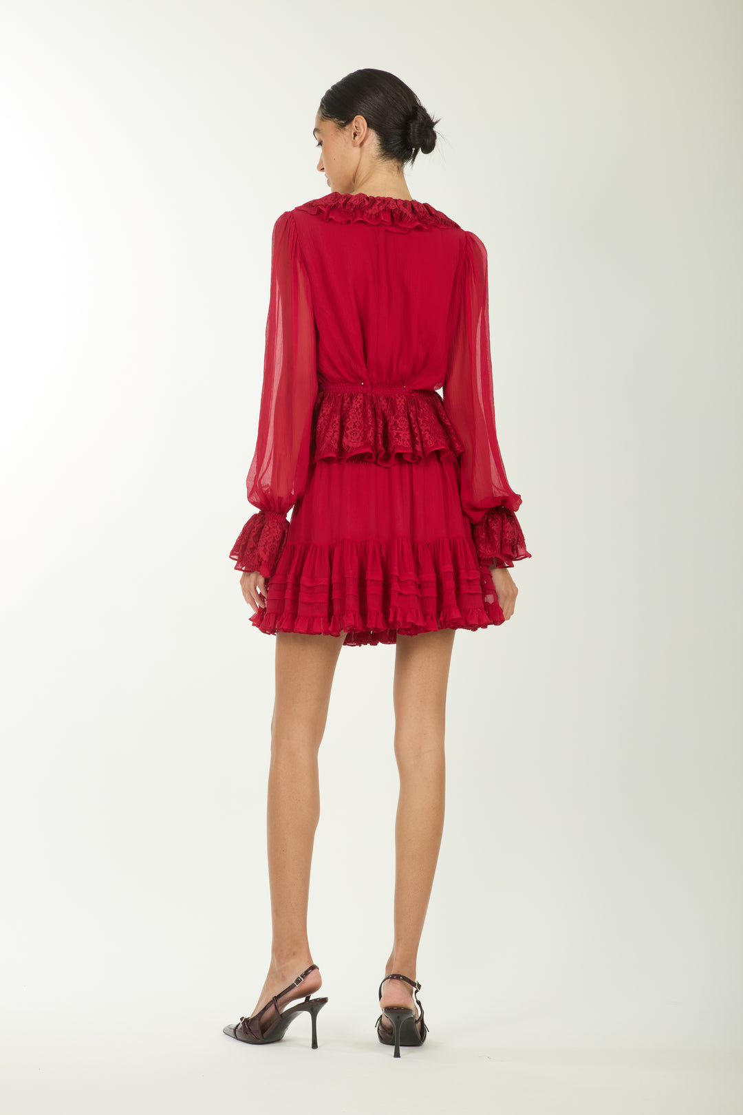 Nilou Skirt - 100% Organic Silk Chiffon with Lace