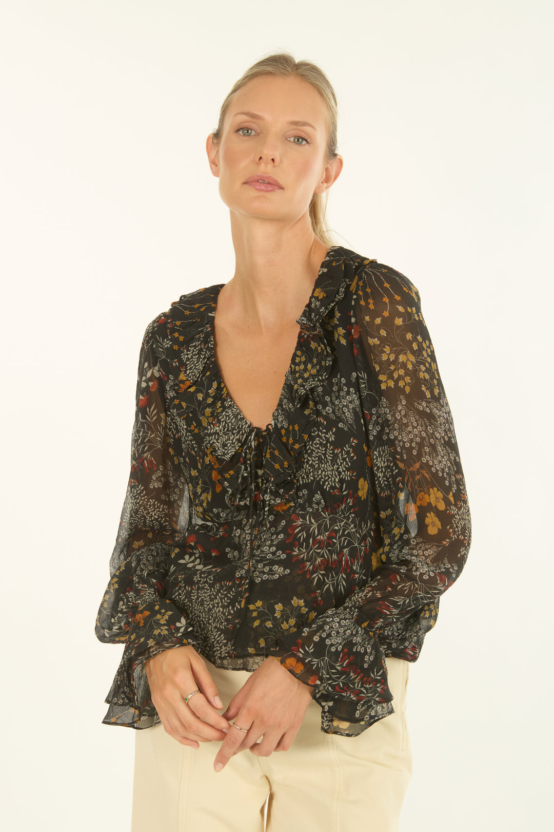 Neveah Top - 100% Organic Silk Chiffon