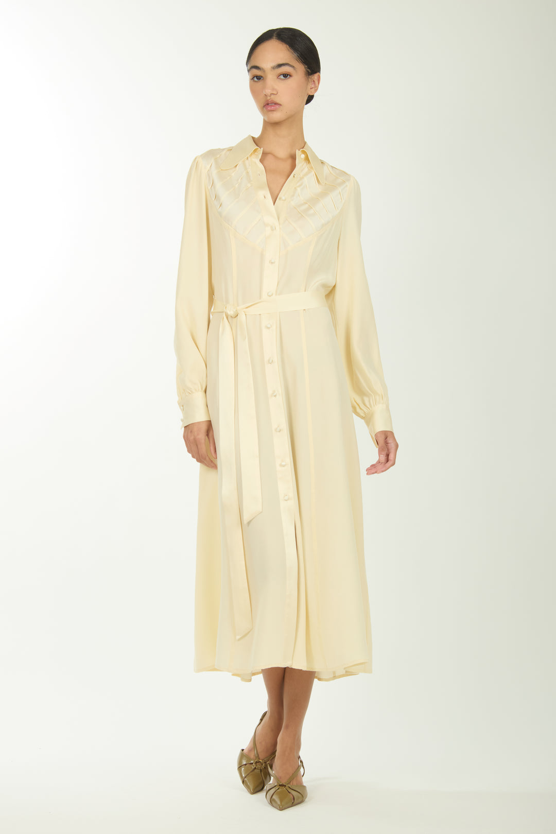 washed silk dress Daniela Gregis Washed Silk Abito Tritone Dress in Blue