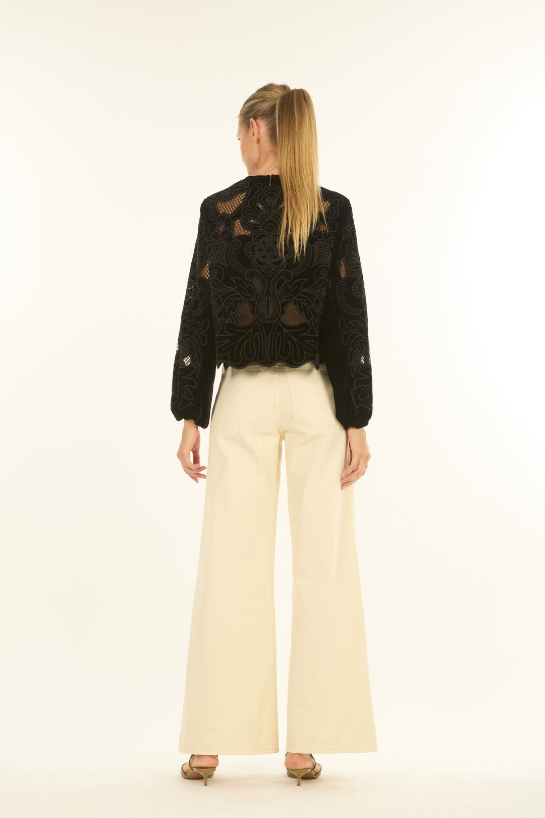 Reign Blouse - Velvet with Embroidery Cutout
