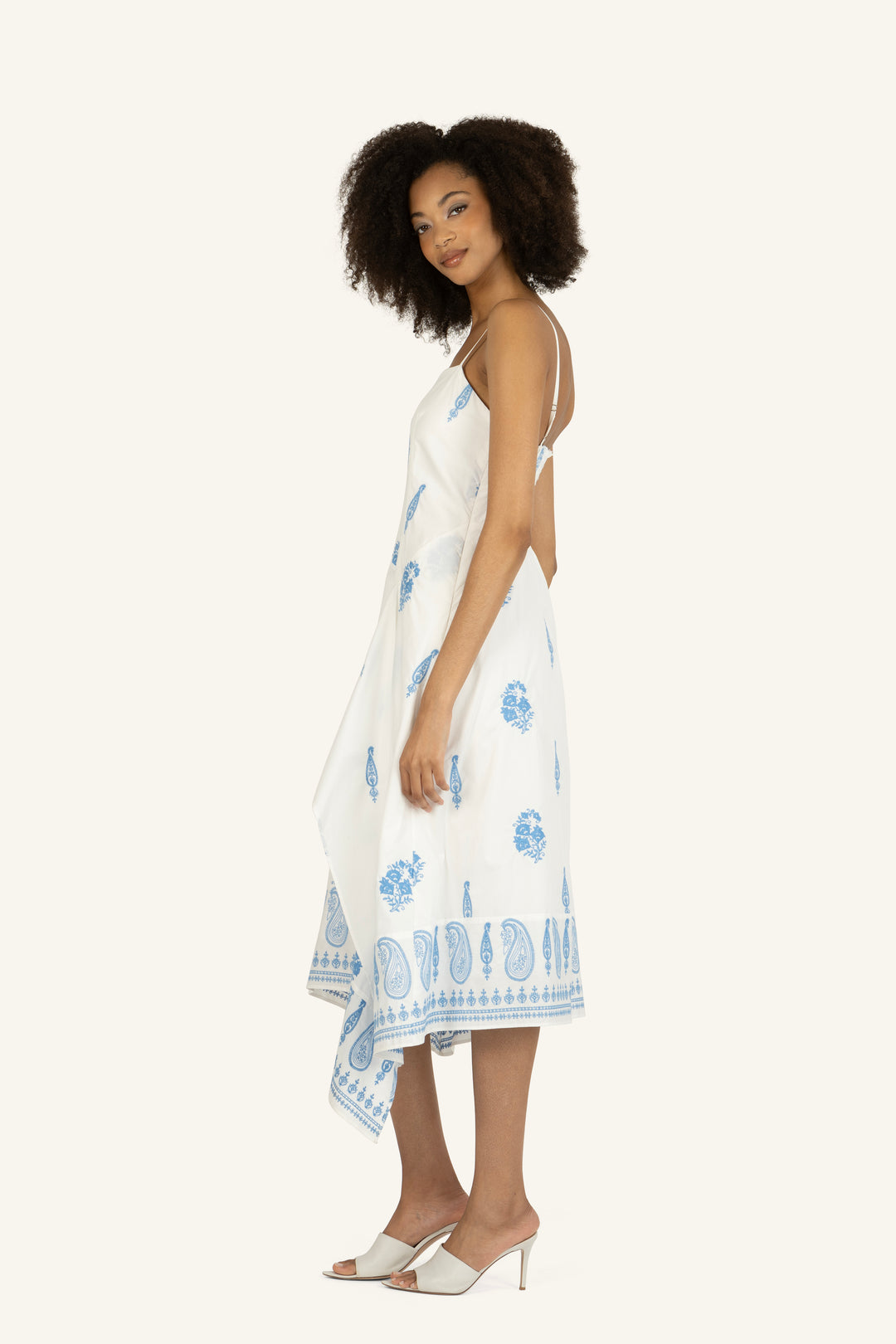Rosetta Dress - Cotton Poplin with Paisley Embroidery
