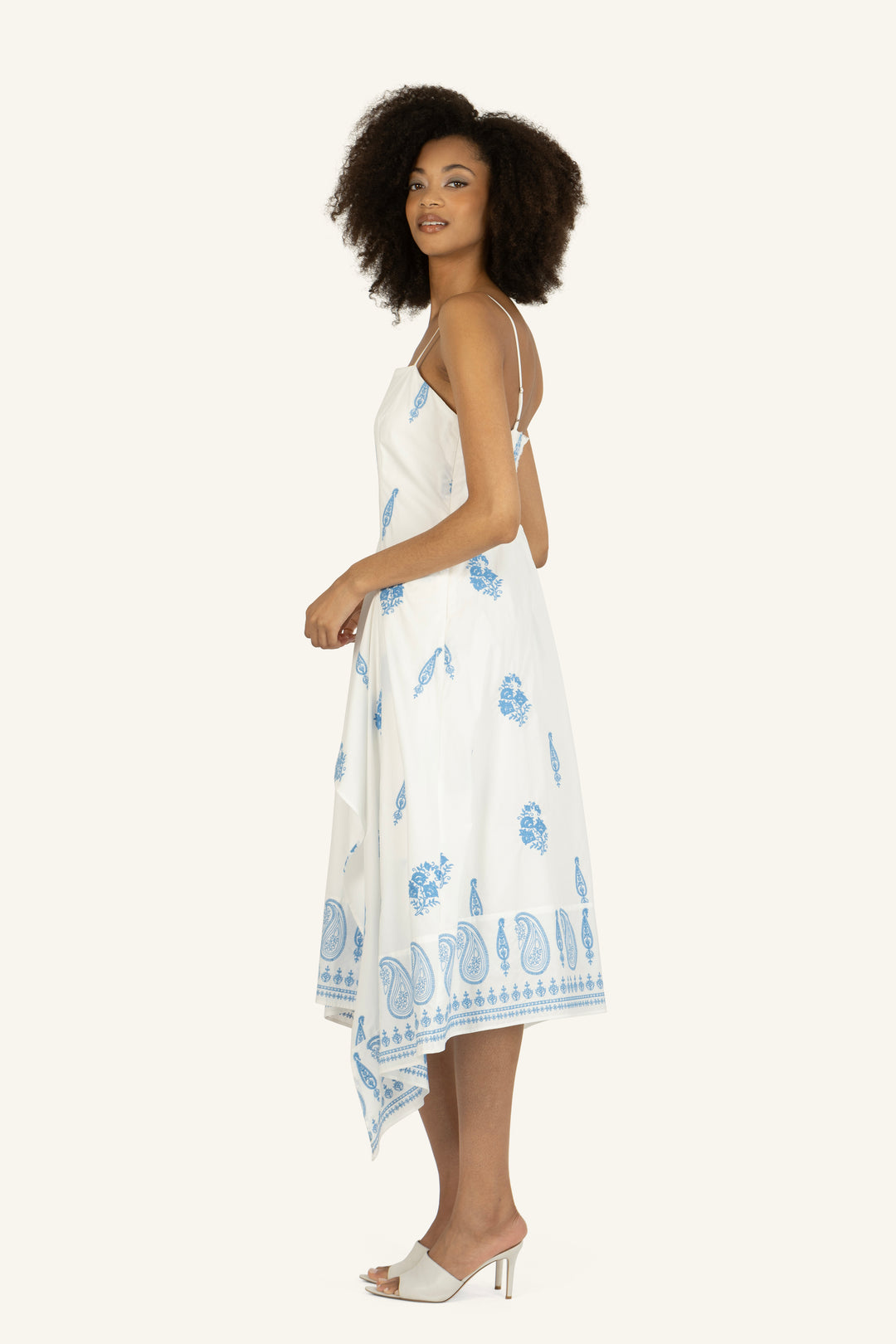 Rosetta Dress - Cotton Poplin with Paisley Embroidery
