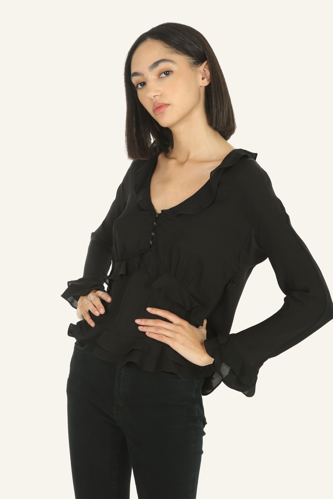 Sander Blouse - 100% Organic Silk Crepe Georgette