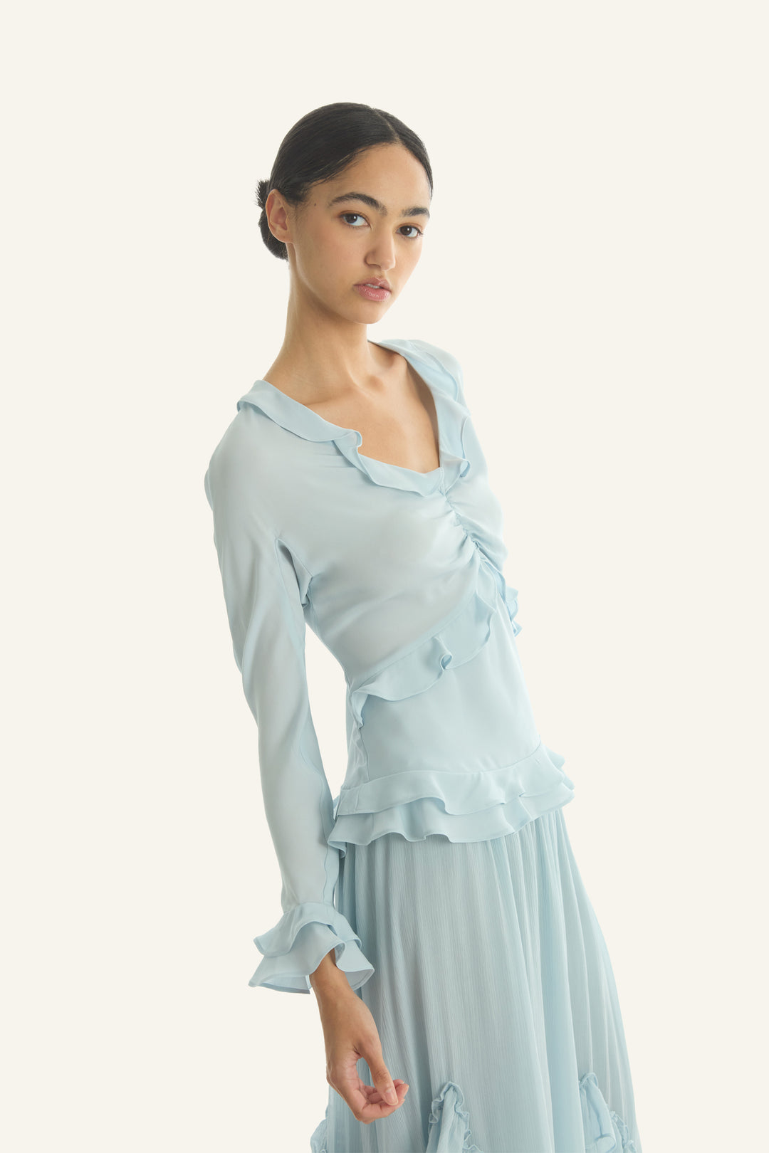 Elma Skirt - 100% Organic Silk Crinkle Chiffon
