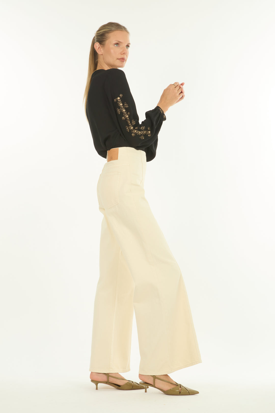 Serah Blouse - Silk Double Georgette with Embroidery