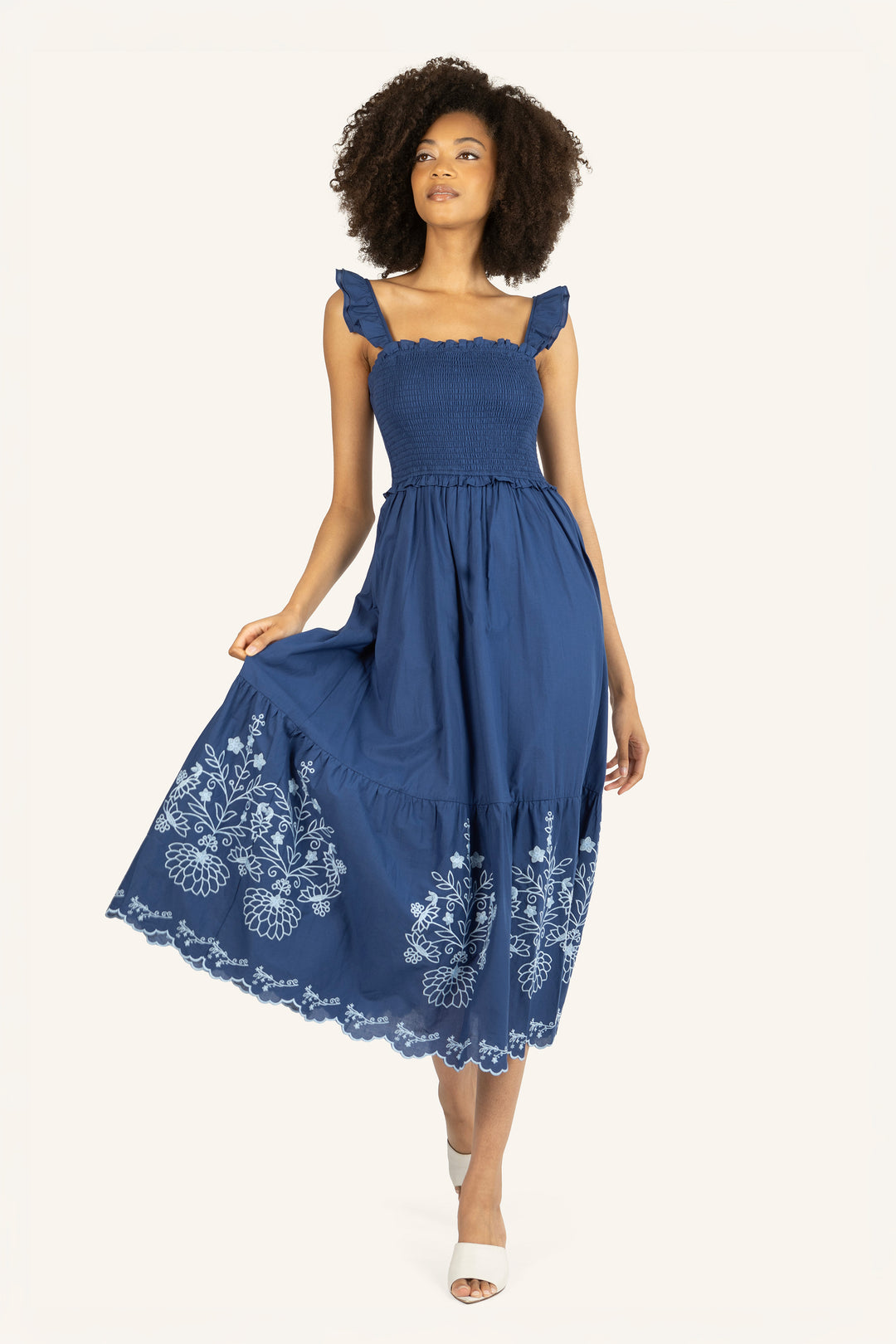 Terin Dress - Cotton Voile with Embroidery