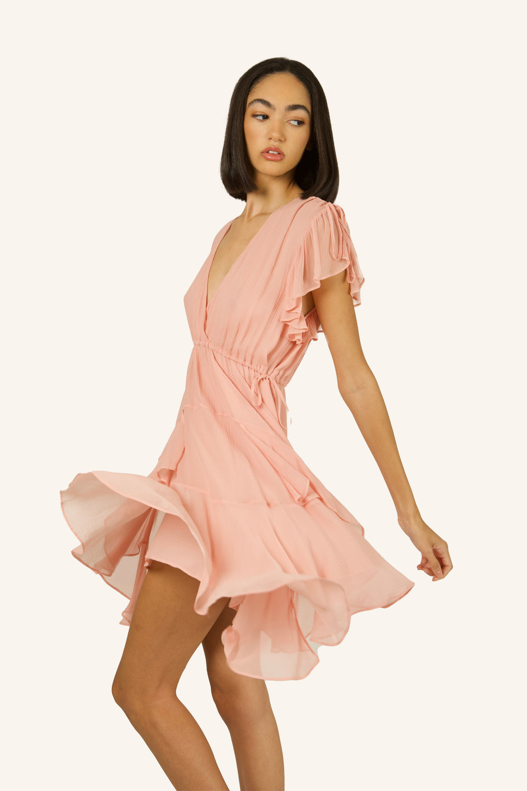 Thea Dress - 100% Silk Crinkle Chiffon