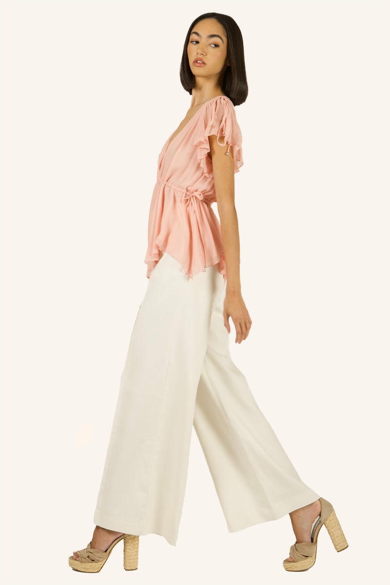 Thea Top - 100% Silk Crinkle Chiffon