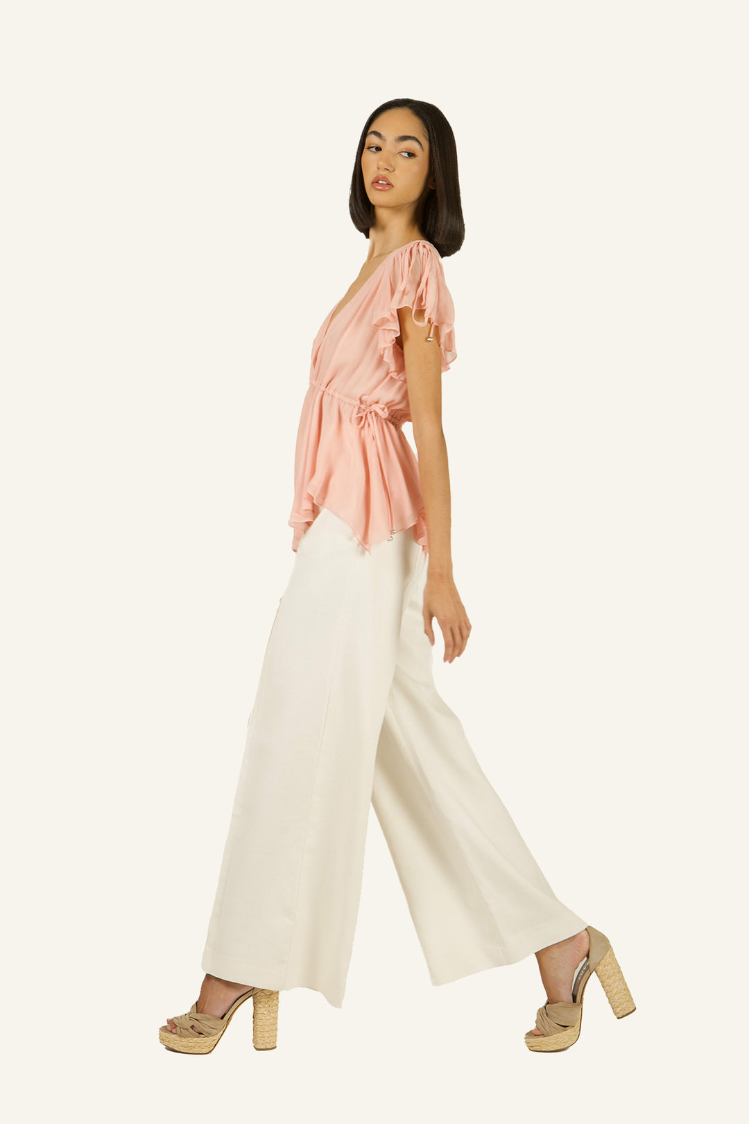 Thea Top - 100% Silk Crinkle Chiffon