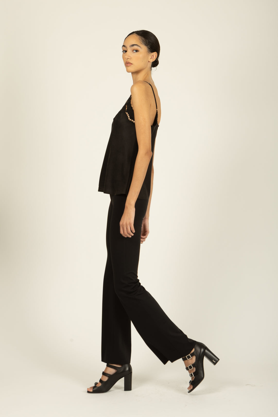 Wimberly Cami - Black- 100% Organic Sand-Washed Silk