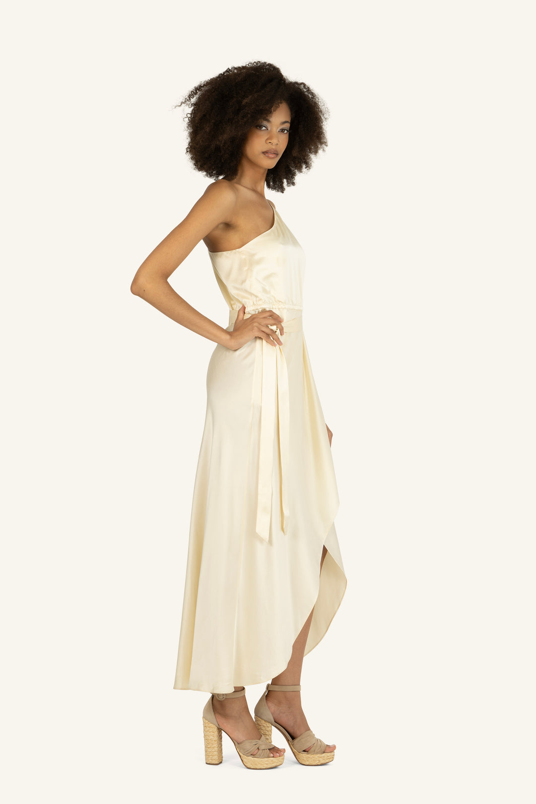 Amina Belted Dress - 100% Sand-Washed Silk