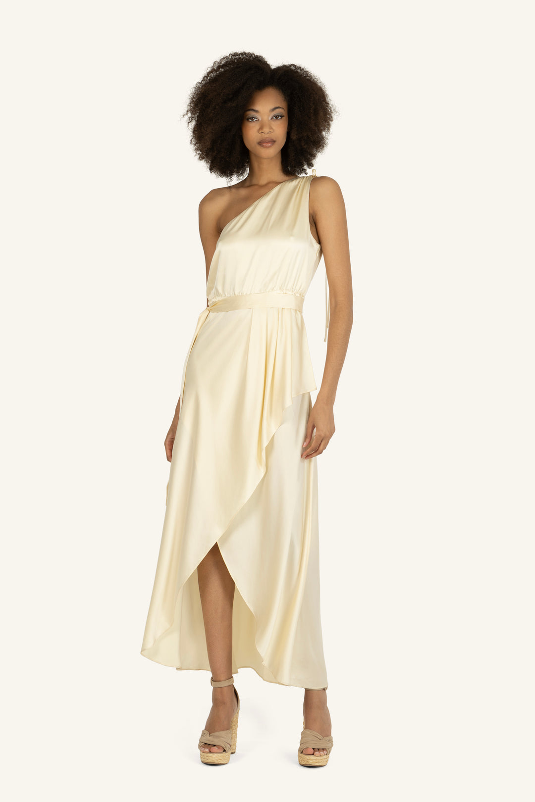 Amina Belted Dress - 100% Sand-Washed Silk