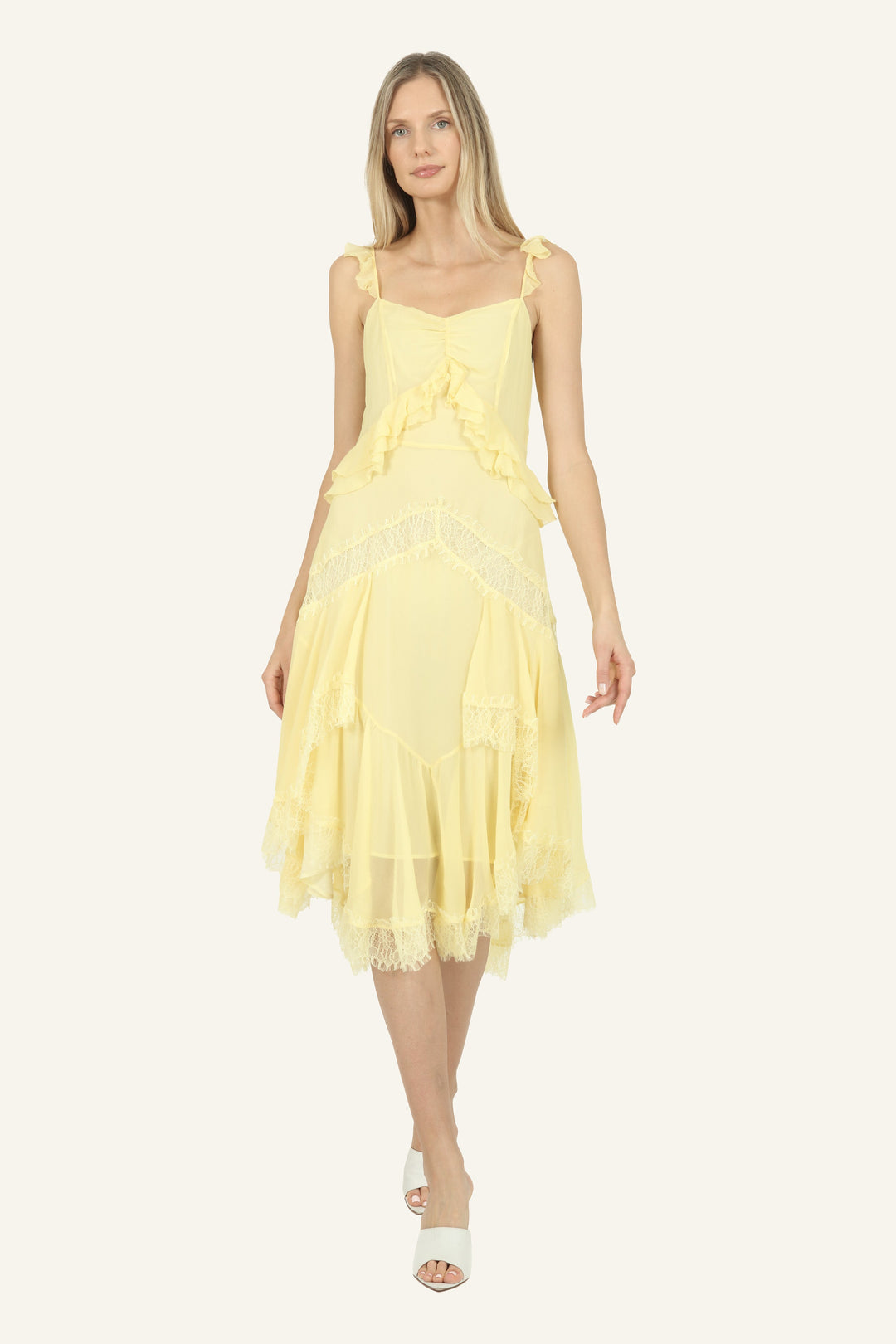 Lenore Midi Dress - 100% Silk Crinkle Chiffon with Lace SECRET MISSION BOUTIQUE Lenore Midi Dress - 100% Silk Crinkle Chiffon with Lace SECRET MISSION BOUTIQUE