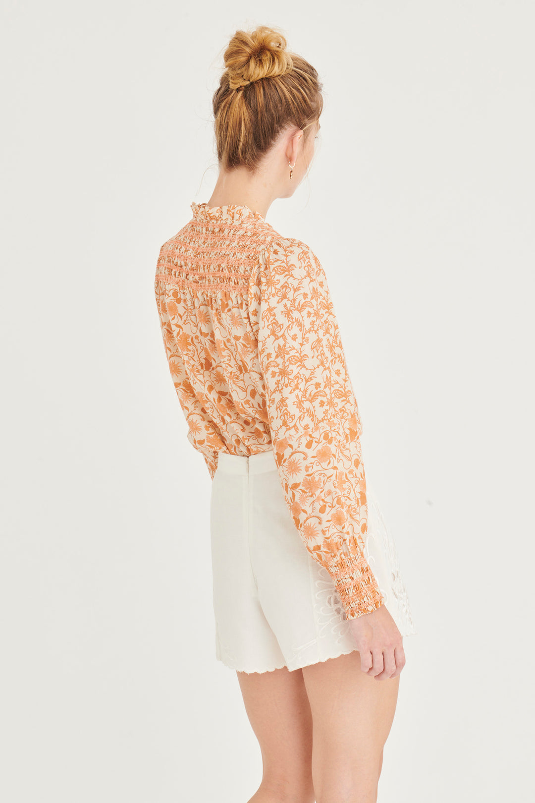 Darlene Blouse - Peach Floral